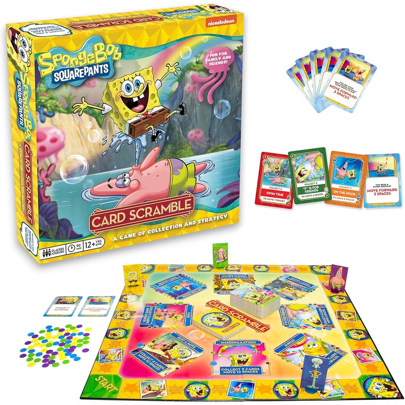 AQUARIUS SpongeBob Card Scramble Board Game – Fun Family Party Game for Kids, Teens & Adults – Entertaining Game Night Gift – Officially Licensed Merchandise