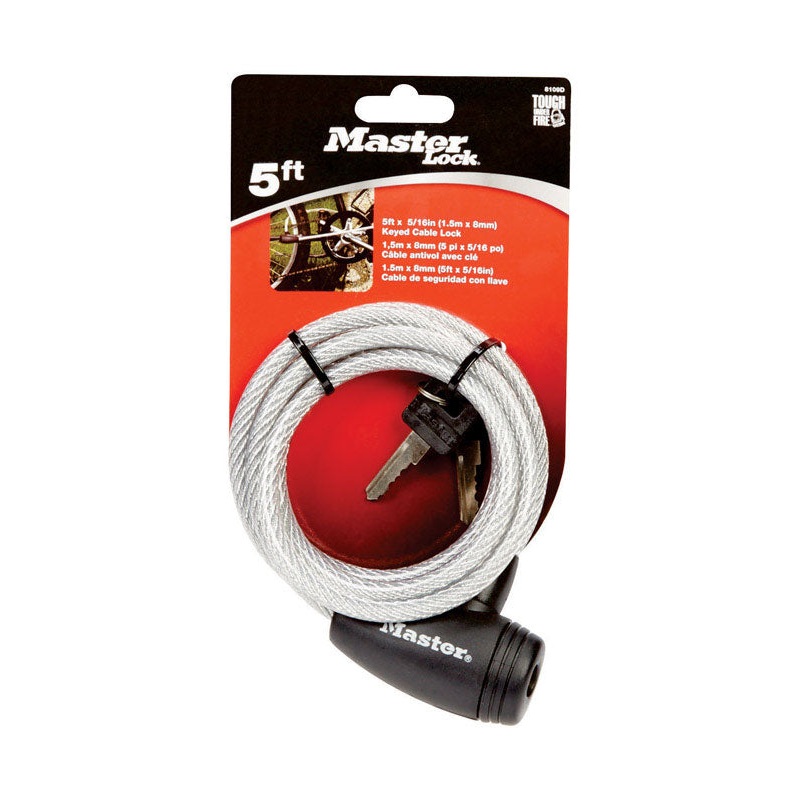 Master Lock 5/16 in. D X 60 in. L Vinyl Coated Steel Locking Cable