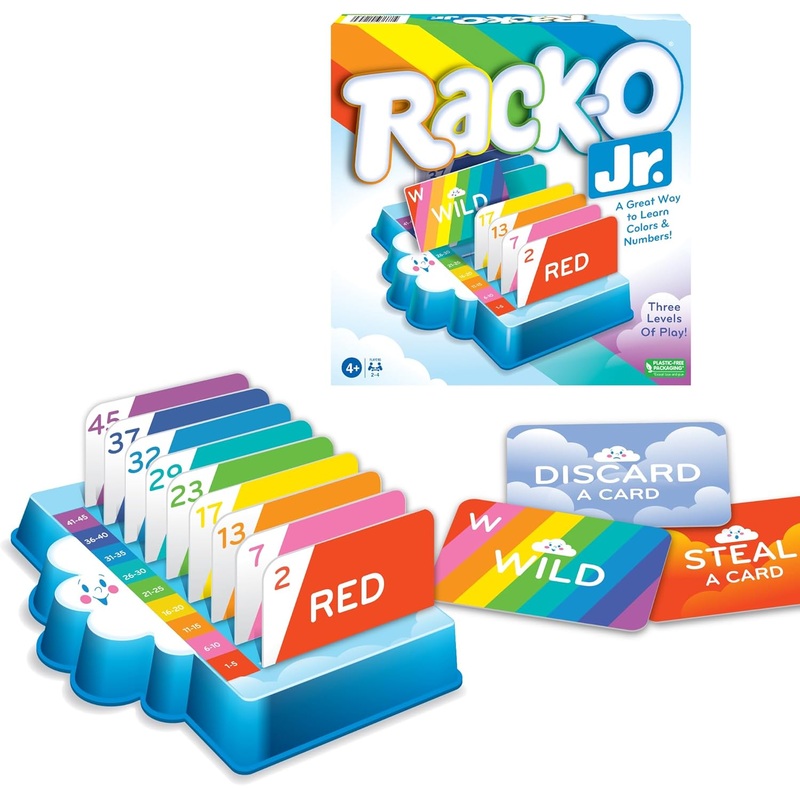 Winning Moves Games Rack-O Jr USA, Children’s Edition of The Game of Rack-O for 2 to 4 Players, Ages 4+