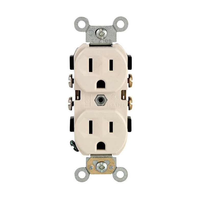 Leviton 15 amps 125 V Duplex Light Almond Outlet 5-15R 1 pk