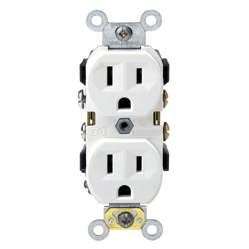 Leviton 15 amps 125 V Duplex White Outlet 5-15R 1 pk