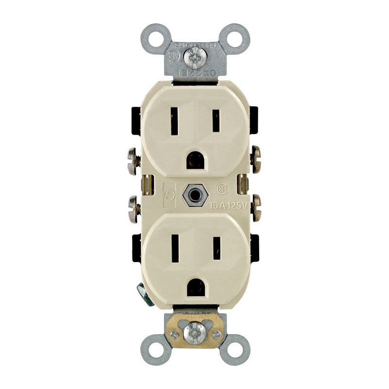 Leviton 15 amps 125 V Ivory Outlet 5-15R 1 pk