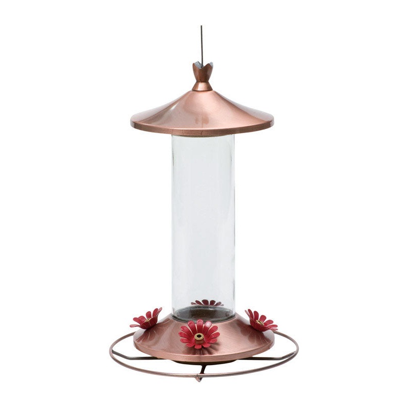 Perky-Pet Hummingbird 12 oz Copper/Glass Nectar Feeder 4 ports