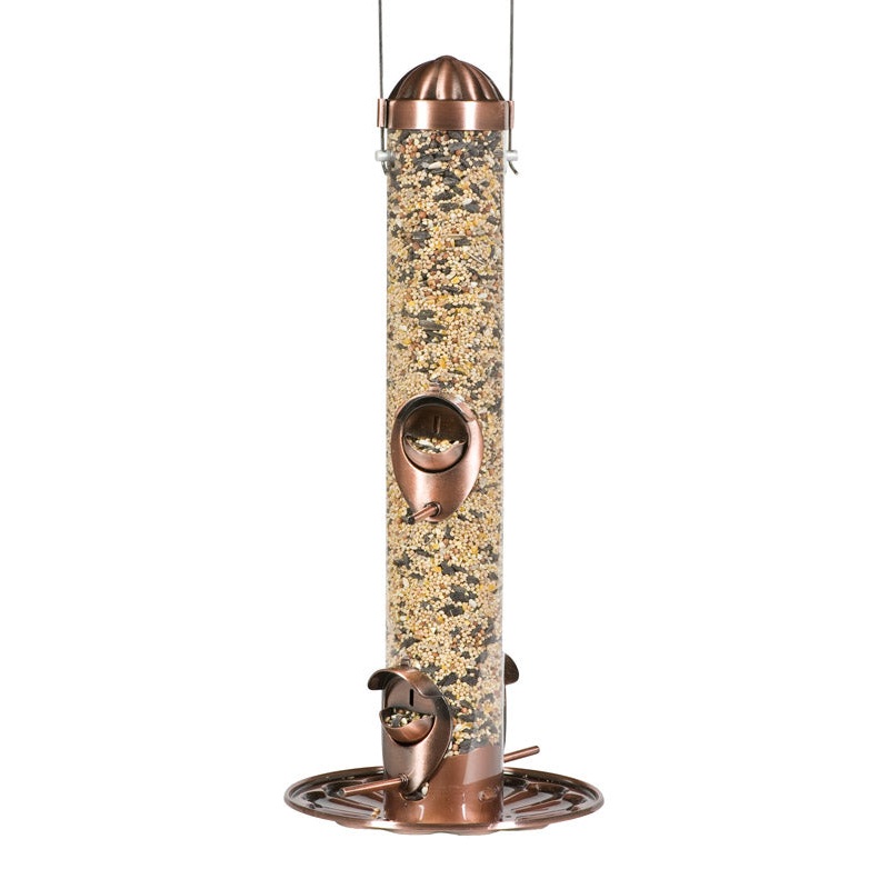 Perky-Pet Wild Bird and Finch 1.8 lb Copper Bird Feeder 4 ports