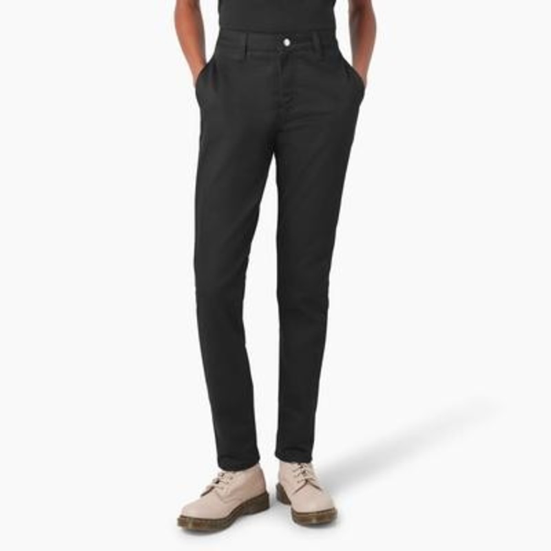 Dickies Women’s Super Flex Skinny Leg Work Pants (Black) Size 34