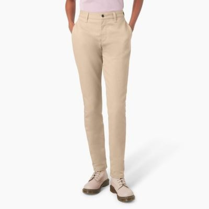 Dickies Women’s Super Flex Skinny Leg Work Pants (Desert Sand) Size 30