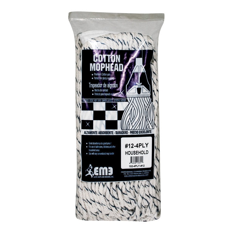 Elite Mops and Brooms #12 Cut End Cotton Mop Refill 1 pk