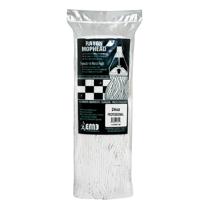 Elite Mops and Brooms 24 oz Cut End Rayon Mop Refill 1 pk