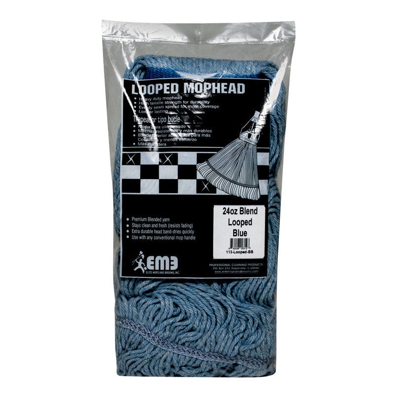 Elite Mops and Brooms 24 oz. Looped Cotton/Synthetic Blend Mop Refill 1 pk