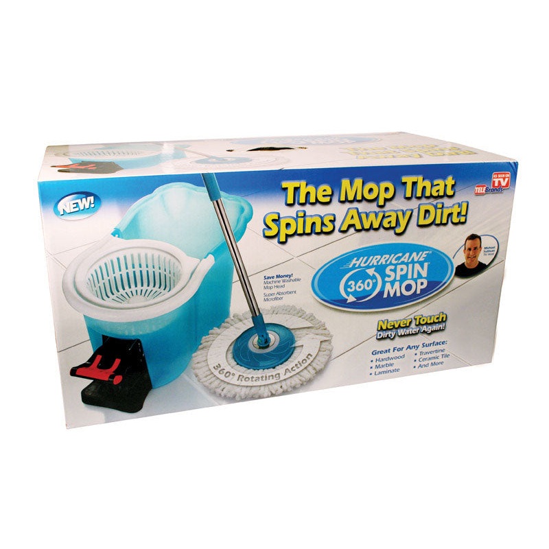 Hurricane 12 in. W Spin Mop with Bucket