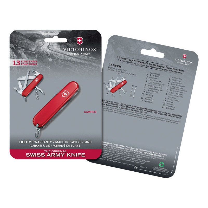 Victorinox Camper Red 420 HC Stainless Steel 3.5 in. Multi-Function Knife