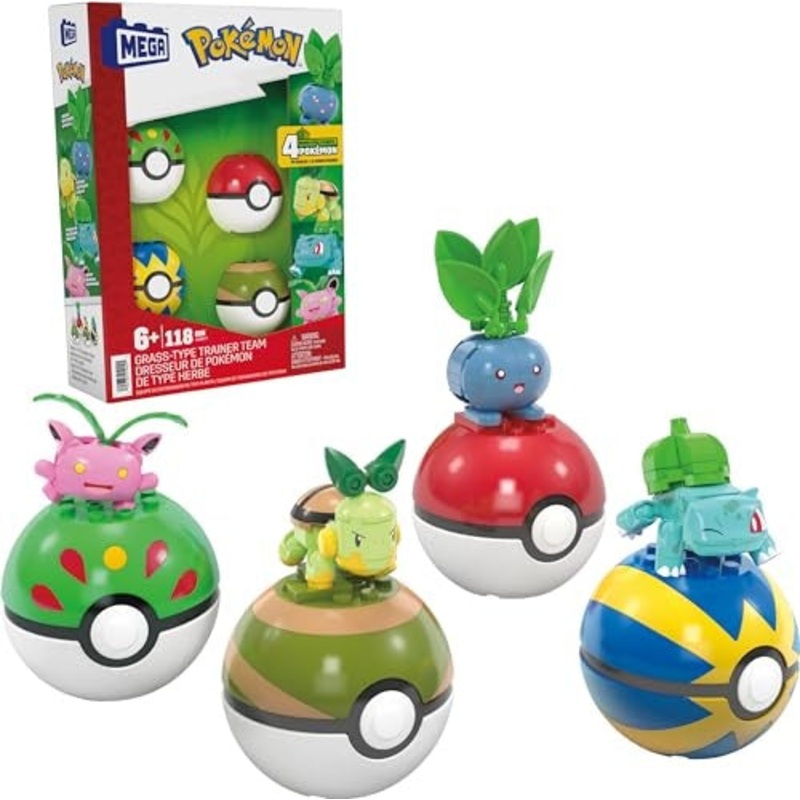 MEGA Pokmon Grass-Type Trainer Team Building Toy Kit