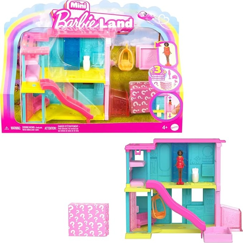Barbie Mini BarbieLand Doll House Sets, Mini Dreamhouse with Surprise 1.5-inch Doll