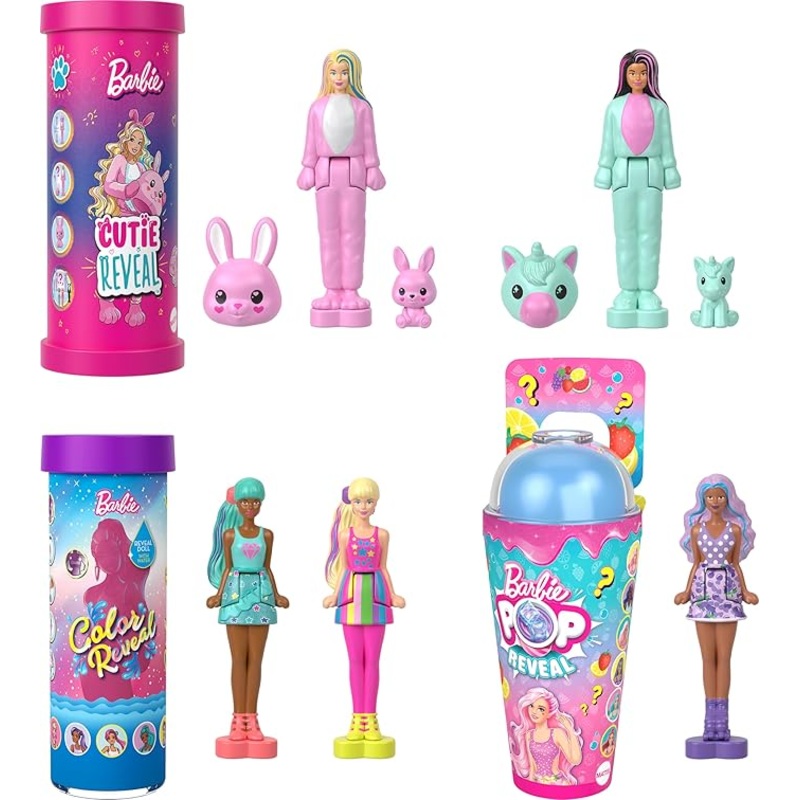 Barbie Mini BarbieLand Reveal Dolls 5-Pack, 1.5-inch with Surprise Unboxing, Different Reveals