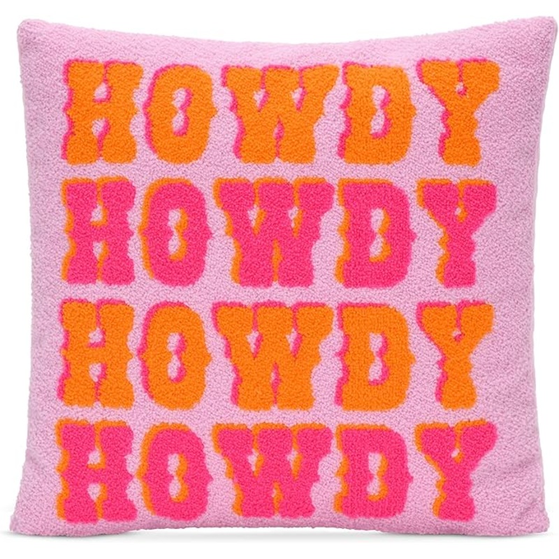 Urban Cowgirl Howdy 14 Square Chenille & Fleece Accent Pillow