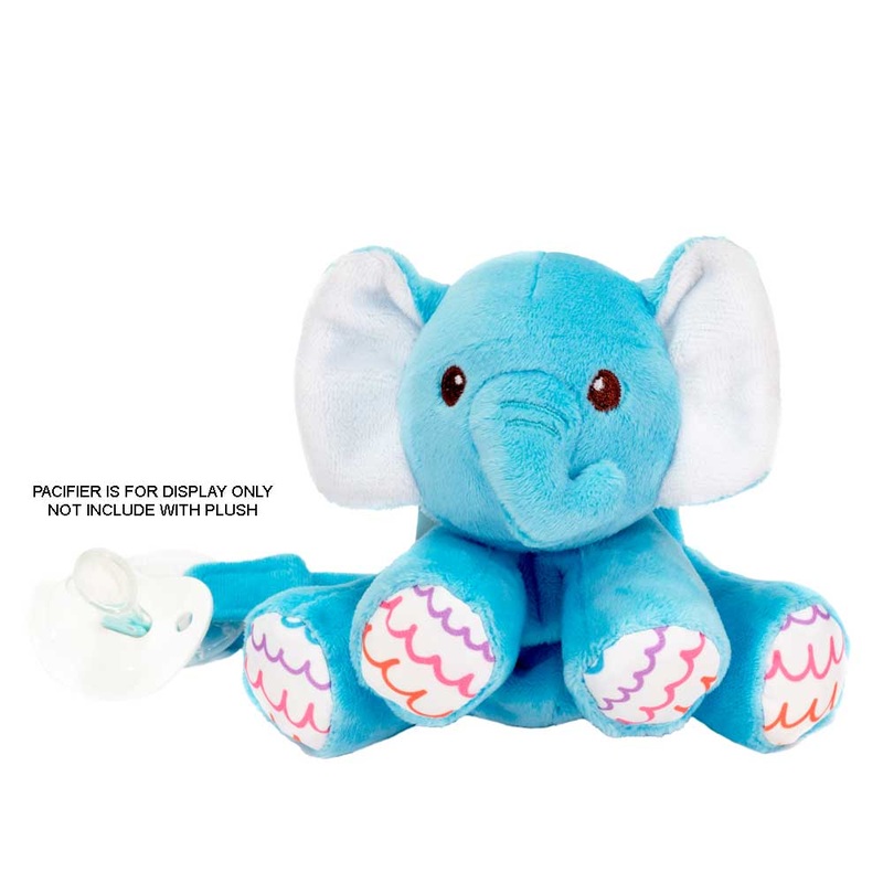 4 Floppy Body Pacifier Holder Elephant