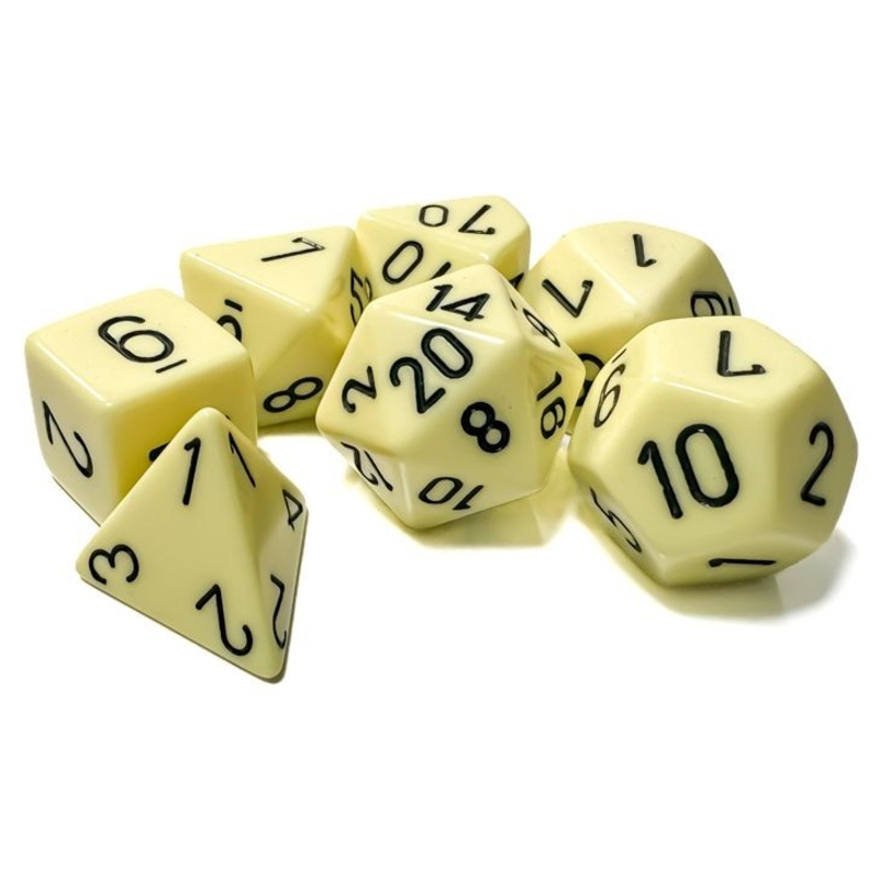 Chessex Dice Opaque Pastel Yellow Black – Set of 7