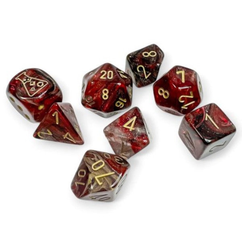 Chessex Tube Lab Dice Borealis Cosmos Gold – Set of 7