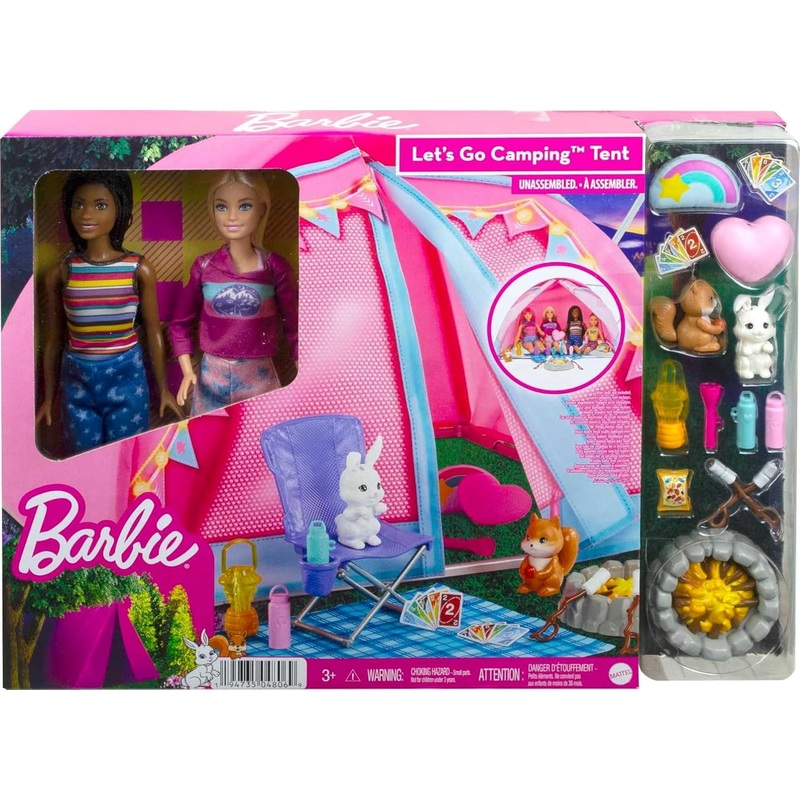 Barbie It Takes Two Camping Playset With Tent, 2 Barbie Dolls & Accessories