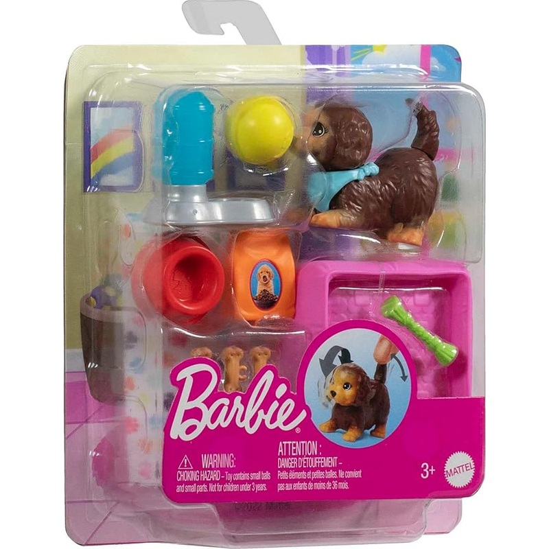 Barbie Pets and Accessories, Interactive Wagging & Nodding Puppy Playset