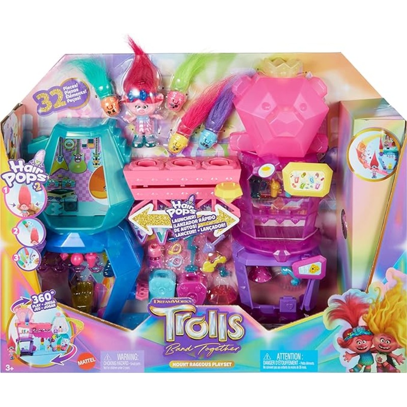 Dreamworks Trolls Band Together Mount Rageous Playset With Queen Poppy Small Doll & 25+ Accessories