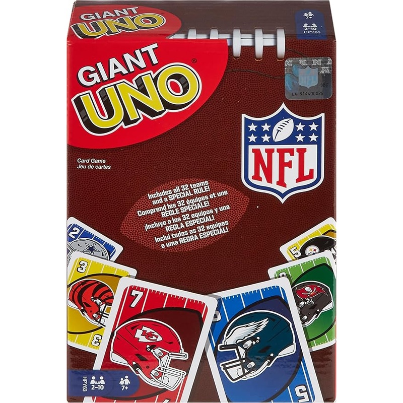 Giant UNO NFL Game For Kids, Adults & Family Night