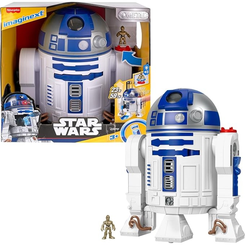 Imaginext Star Wars R2-D2 Toy With Lights Sounds & C-3Po Diecast Character Key For Kids