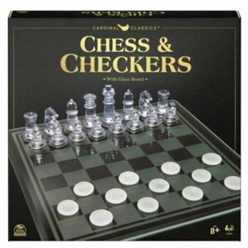 Spin Master(tm) Cardinal Classics Glass Board Chess & Checkers