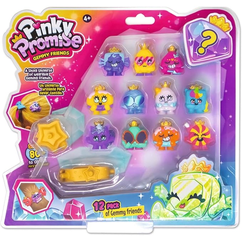 Pinky Promise Gemmy Friends Pretend Play Pack with 12 Surprise Characters