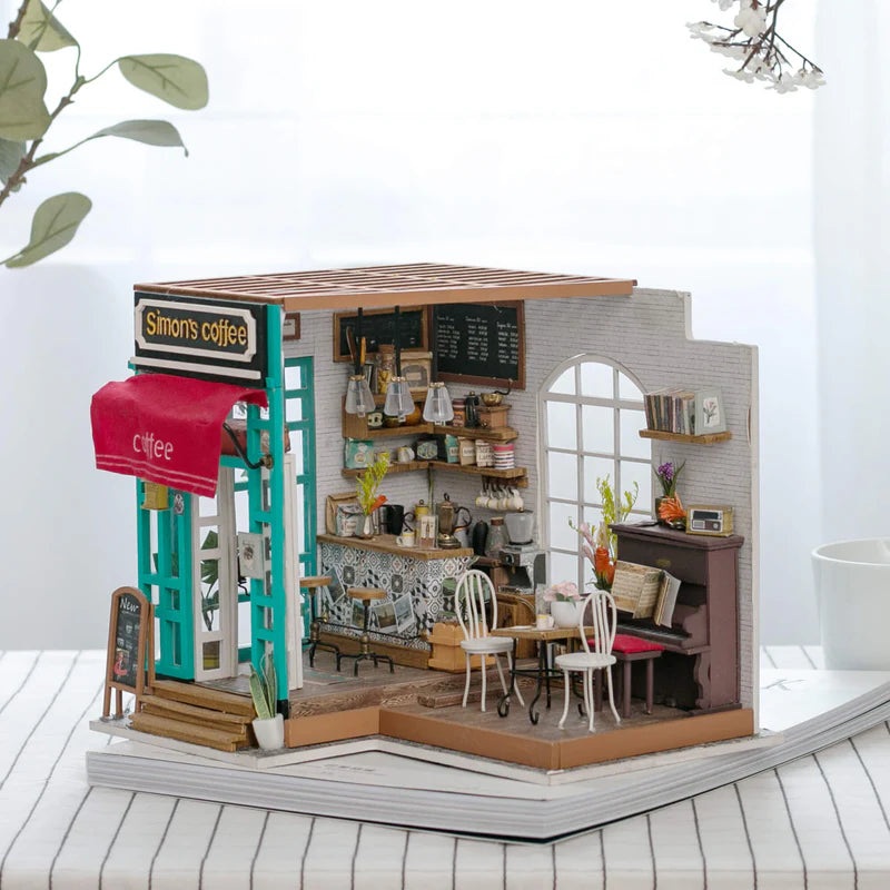 Simon’s Coffee Shop DIY Miniature Dollhouse Kit