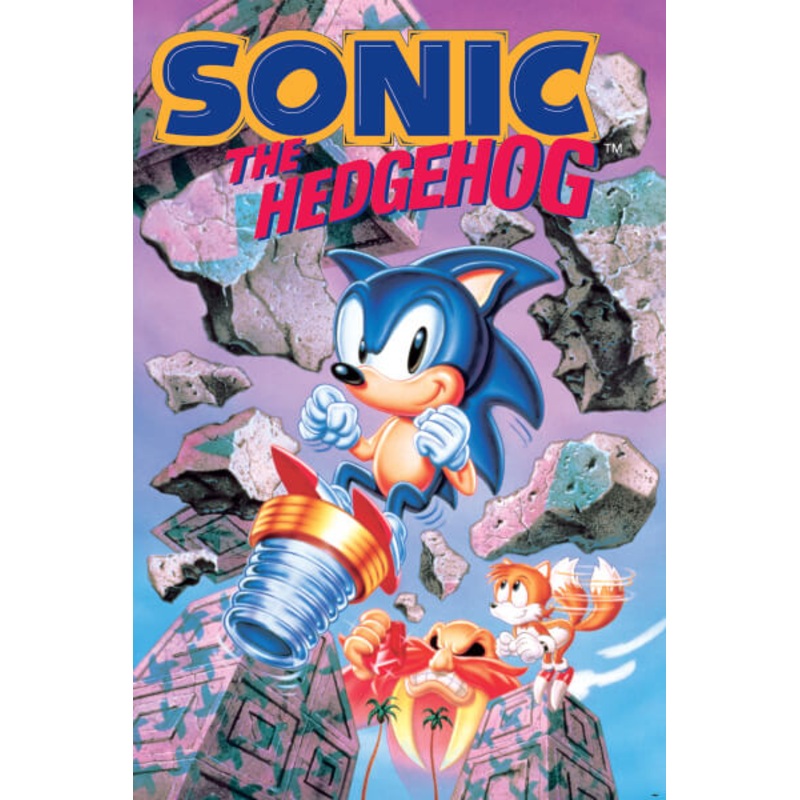 Sonic the Hedgehog Break Through Rocks Poster
