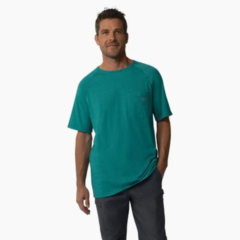 Dickies Cooling Short Sleeve Pocket T-Shirt (Dark Lake Heather) Size