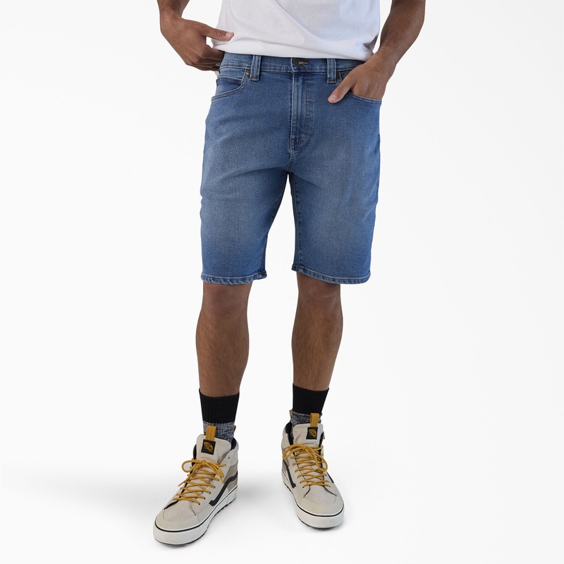Dickies FLEX 5-Pocket Denim Shorts, 11 (Light Denim Wash) Size 34 Waist