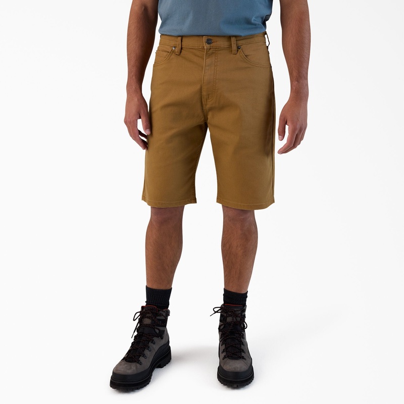 Dickies FLEX 5-Pocket Duck Canvas Shorts, 11 (Brown Duck) Size 42 Waist