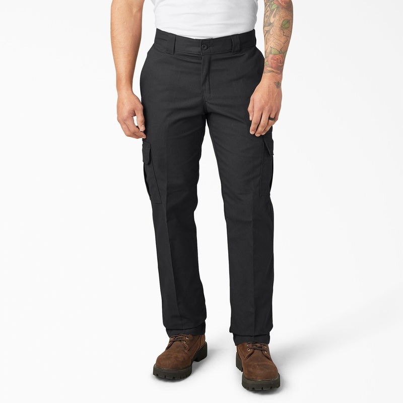 Dickies FLEX Regular Fit Cargo Pants (Black) Size 42×32
