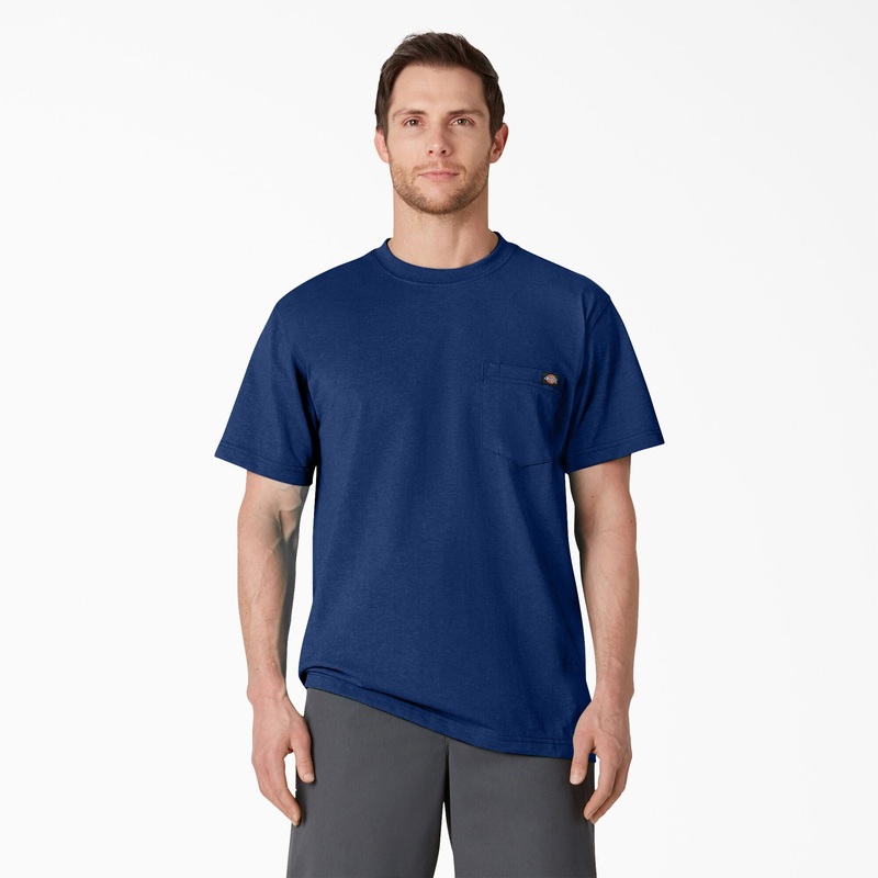 Dickies Heavyweight Heathered Short Sleeve Pocket T-Shirt (Limoges Blue Heather) Size S