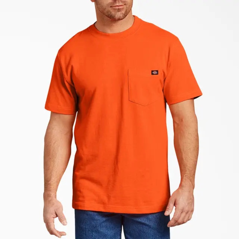 Dickies Heavyweight Short Sleeve Pocket T-Shirt (Bright Orange) Size 2XLT