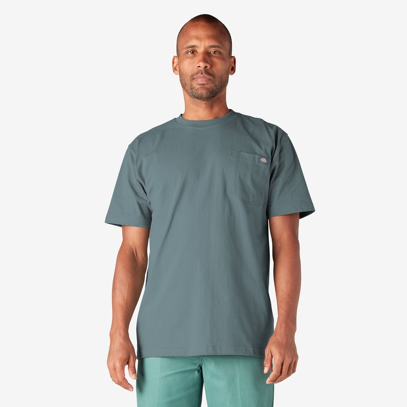 Dickies Heavyweight Short Sleeve Pocket T-Shirt (Smoke Blue) Size XLT
