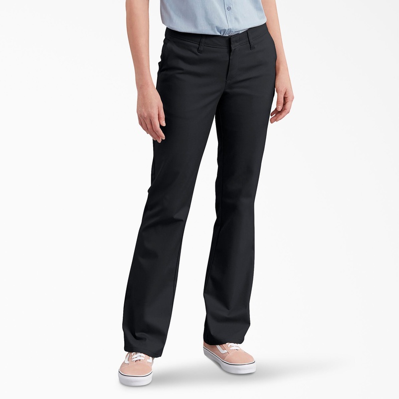 Dickies Women’s FLEX Slim Fit Bootcut Pants (Black) Size 16 Petite