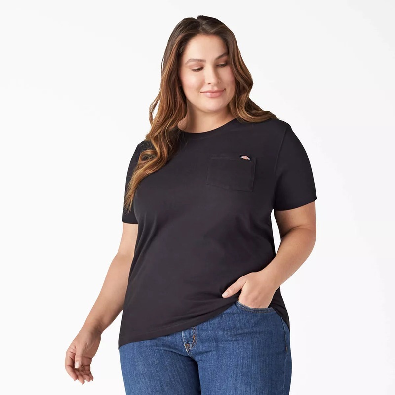Dickies Women’s Plus Heavyweight Short Sleeve T-Shirt (Black) Size XL