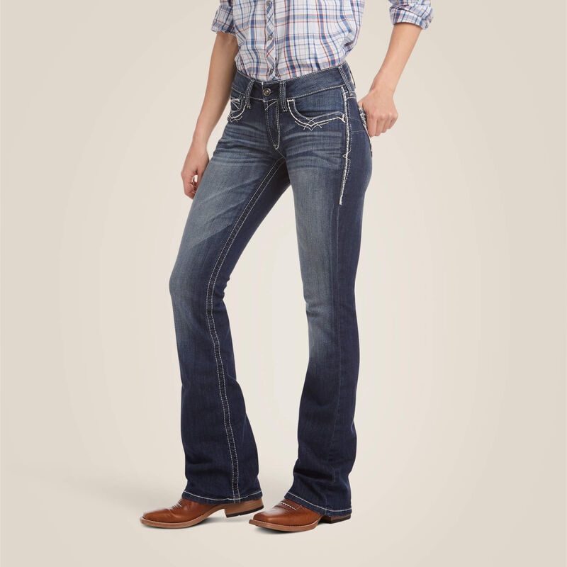 R.E.A.L. Mid Rise Stretch Entwined Boot Cut Jean 28 Short