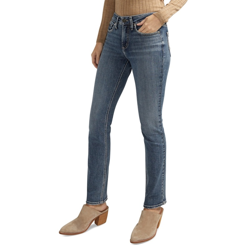 Suki Mid Rise Straight Leg Luxe Stretch Jeans 28×31