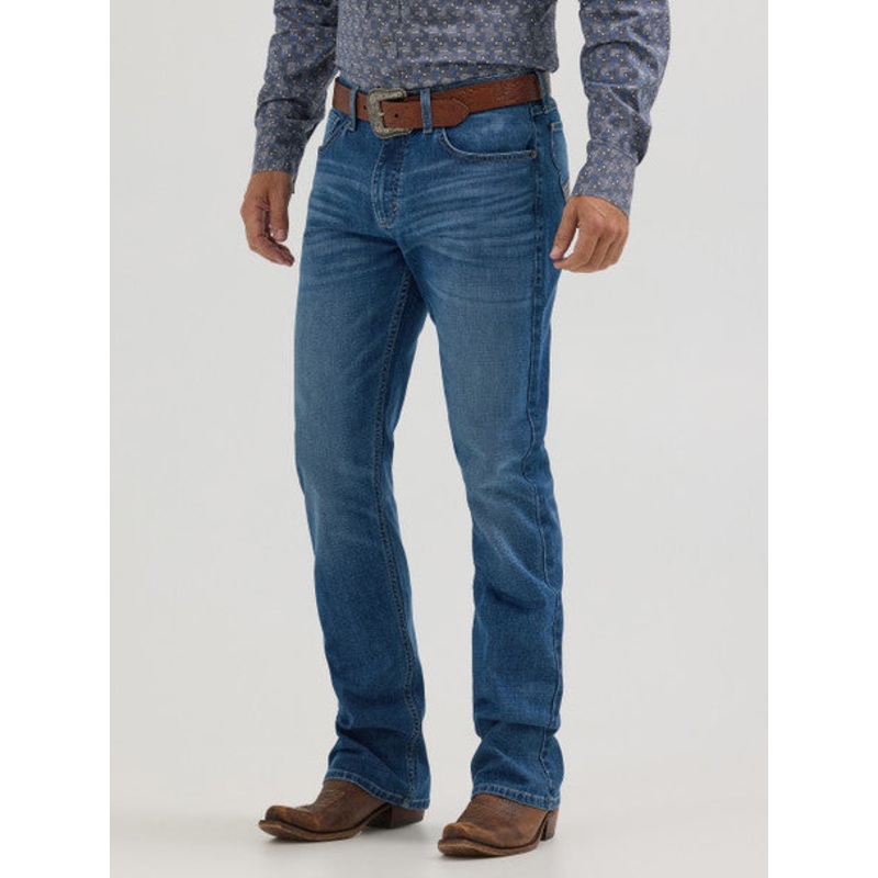 Wrangler 20X Men’s Beckner 42 Medium Wash Slim Boot Cut Jeans 31X34
