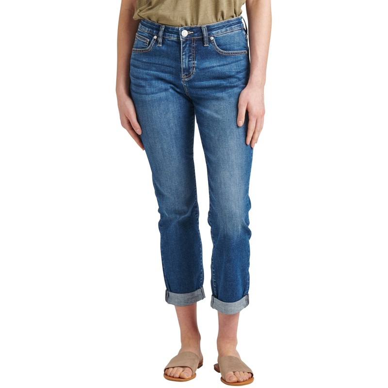 Jag Jeans Carter Mid Rise Cropped Girlfriend Jeans in Thorne Blue Size 12