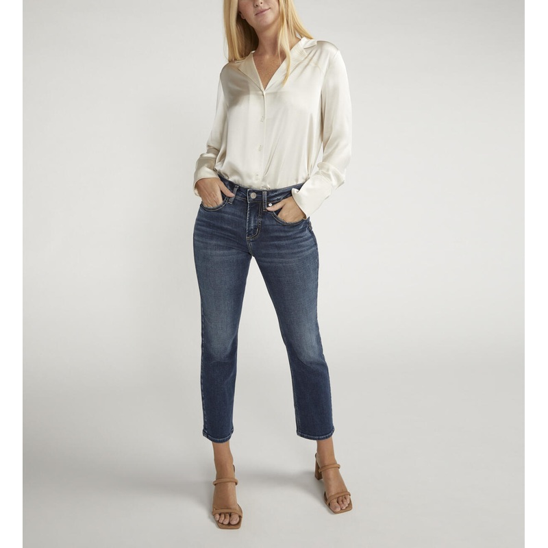 Suki Mid Rise Straight Crop Jeans 28×29