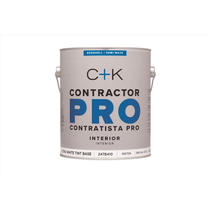 C+K Contractor Pro Eggshell Tint Base Ultra White Base Paint Interior 1 gal (In-store Pickup Only)