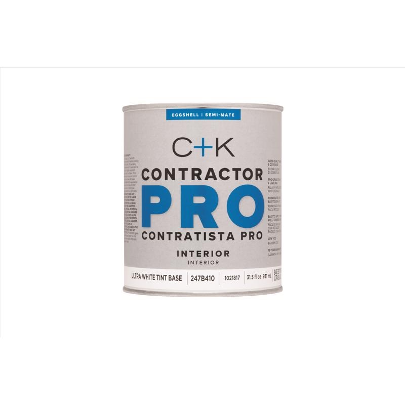 C+K Contractor Pro Eggshell Ultra White Base Paint Interior 1 qt (In-store Pickup Only)