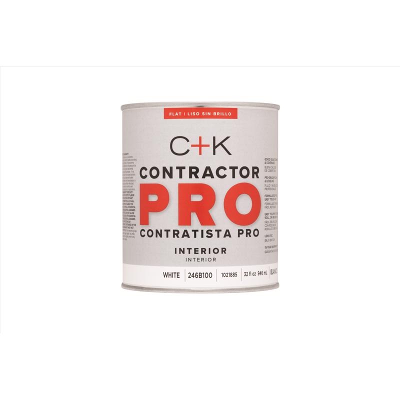C+K Contractor Pro Flat White Paint Interior 1 qt (In-store Pickup Only)