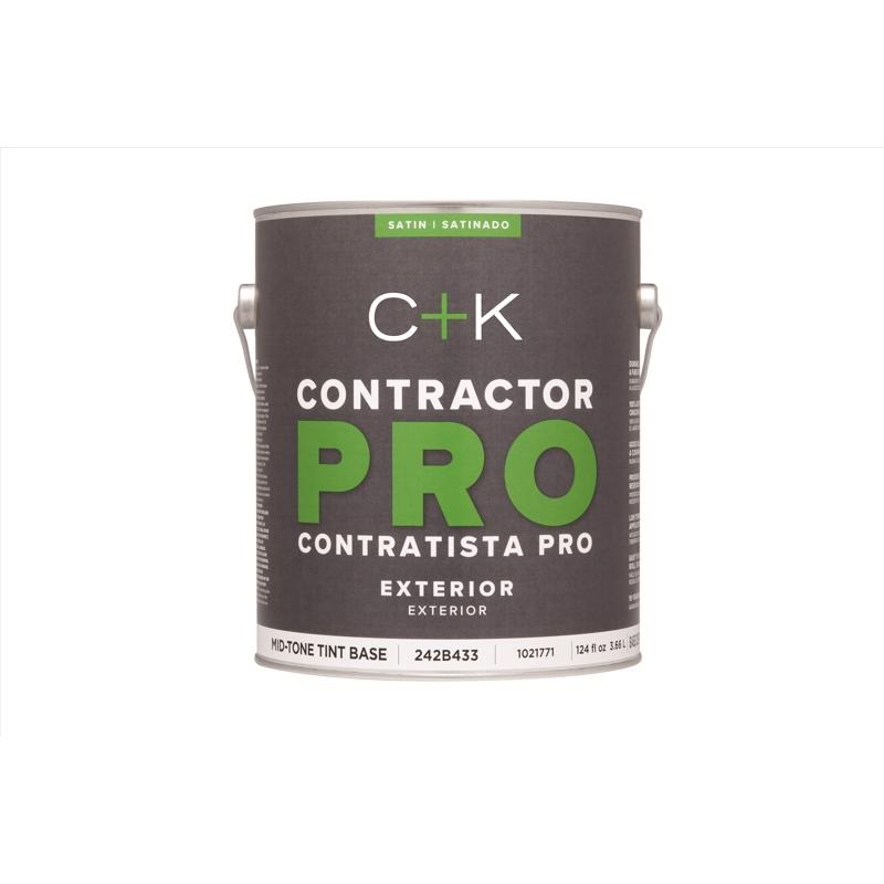 C+K Contractor Pro Satin Tint Base Mid-Tone Base Paint Exterior 1 gal (In-store Pickup Only)