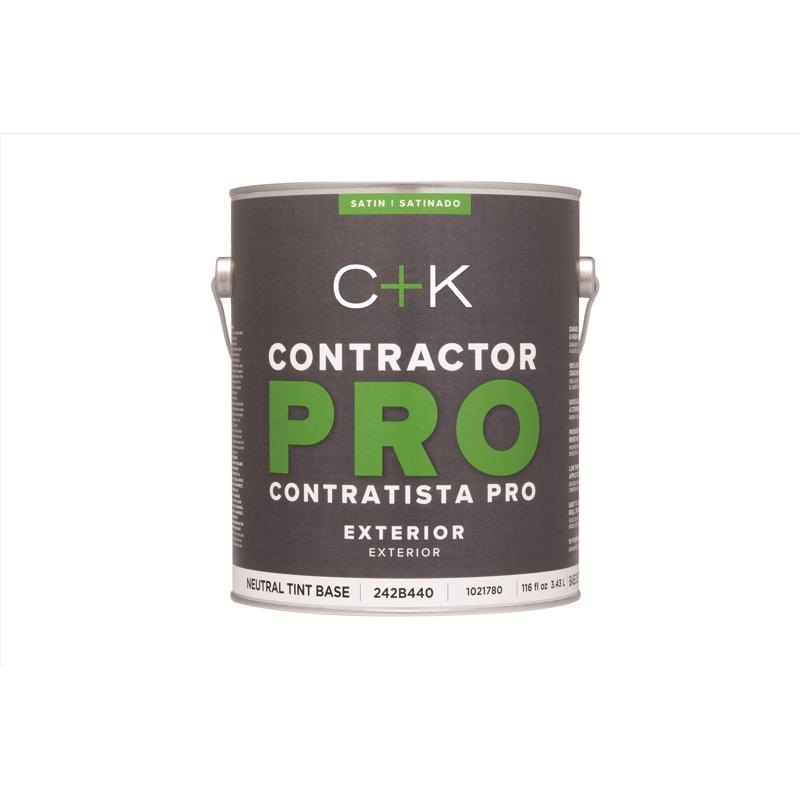 C+K Contractor Pro Satin Tint Base Neutral Base Paint Exterior 1 gal (In-store Pickup Only)